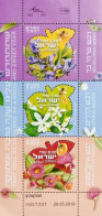 Israel 2019, Wildflower Honey - Bee, MNH Unusual S/S - Unused Stamps (with Tabs)