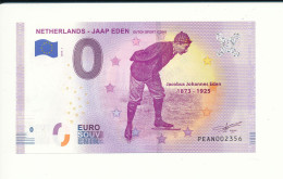 Billet Touristique 0 Euro - NETHERLANDS - JAAP EDEN DUTCH SPORT ICONS - PEAN - 2019-1 - N°2356 - Other & Unclassified