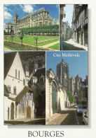*CPM - 18- BOURGES - La Cathédrale, La Rue Bourbonoux, Le Grenier à Sel, Les Tours De La Cathédrale - Multivues - Bourges