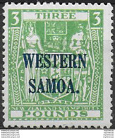 1948 Samoa £3 Green Fiscal Stamp MNH SG N. 213 - Otros & Sin Clasificación
