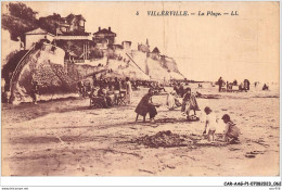 CAR-AAGP1-14-0032 - VILLERVILLE - La Plage - Carte Pliee, Vendue En L'etat - Villerville