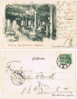 Magdeburg Innenansicht Gastraum Café Hohenzollern Am Universitätsplatz 1901 - Autres & Non Classés