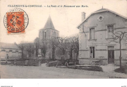 17 . N°205185.Villeneuve La Comtesse. La Poste Et Le Monument Aux Morts - Otros & Sin Clasificación