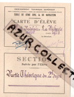 ECOLE DE GENIE CIVIL ET NAVIGATION . 1920 - Mitgliedskarten