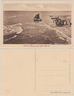 Ansichtskarte Heringsdorf Usedom Segelboote Und Menschen Am Strand 1918  - Otros & Sin Clasificación