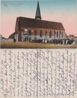 CPA Deulemonde Deûlémont L'eglise/Gruppe Vor Kirche 1916  - Sonstige & Ohne Zuordnung