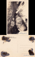 Postcard Kleinskal Malá Skála Felsformation Mit Schildern 1930  - Tchéquie
