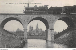 14 - Bayeux - SAN21430 - Le Viaduc De L'Aure Et Vue Sur La Cathédrale - Train - Bayeux