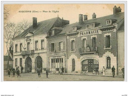 18.SAUCOINS.PLACE DE L'EGLISE.PHARMACIE.CAFE ROBIN - Other & Unclassified