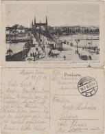 Ansichtskarte Mannheim Neckarbrücke Mit Neuem Hess. Bahnhof 1916 - Mannheim