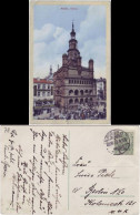 Postcard Posen Poznań Rathaus, Korbwaren-Kinderwagenhaus L. Krause 1912 - Poland