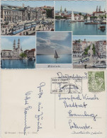 Ansichtskarte Zürich 5 Bild: Züricher See, Panorama Und Straßen 1955  - Otros & Sin Clasificación