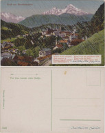 Ansichtskarte Berchtesgaden Panorama Mit Bahnhof - Regenspruchkarte 1923 - Berchtesgaden