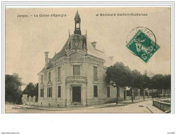 17.JONZAC.LA CAISSE D'EPARGNE ET BOULEVARD DENFERT-ROCHEREAU - Jonzac