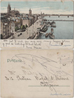 Ansichtskarte Köln Rheinpromenade Mit Schiffen 1914  - Köln