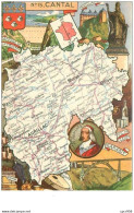 15 .n°35711 .carte Du Departement.blondel La Rougery.blason.illustrateur.ecusson.armoirie. - Autres & Non Classés