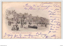 14.VILLERS SUR MER.CARTE DESSINER.1900.PROMENADE DE LA DIGUE. - Villers Sur Mer