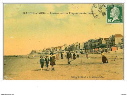 14.SAINT AUBIN SUR MER.JOUEURS SUR LA PLAGE A MAREE BASSE - Saint Aubin