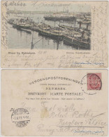 Postcard Kopenhagen København Havnen Kvaesthusbroen/Hafen 1903  - Denmark