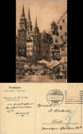 Ansichtskarte Nürnberg Schöner-Brunnen, Markttreiben, Stadtansicht 1907 - Nürnberg