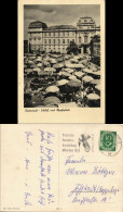 Ansichtskarte Darmstadt Marktplatz, Markttreiben 1953 - Darmstadt