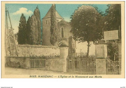 16.AMBERAC.n°9711.L'EGLISE ET LE MONUMENT AUX MORTS - Other & Unclassified