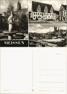 Meißen DDR Mehrbild-AK Kändlerbrunnen Rathaus Albrechtsburg Und Dom 1973 - Meissen