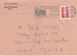 FLAMME  TEMPORAIRE     /  2874    LE  MANS    CENTRE  DE  TRI - Mechanical Postmarks (Advertisement)