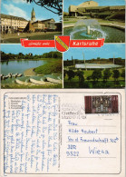 Ansichtskarte Karlsruhe Mehrbildkarte Mit 4 Stadtteilansichten 1980 - Karlsruhe