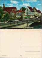 Ansichtskarte Tübingen Stadtteilansicht Brücke Autos Fußgänger 1970 - Tübingen
