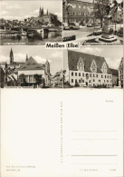 Meißen DDR Mehrbild-AK U.a. Porzellan-Manufaktur, Tuchmacherhaus, Rathaus 1965 - Meissen