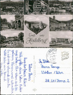 Heidelberg Mehrbildkarte Mit 8 Foto- Bismarckplatz, Bahnhof Uvm. 1956 - Heidelberg