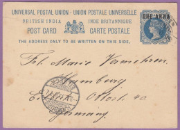 Br India Queen Victoria Postal Stationary Card Used In Aden - 1882-1901 Imperio