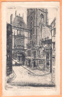 CPA Lithographie 76 - ROUEN - Eau-forte De Massé - La Grosse Horloge - Dos Vierge - Rouen