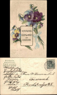 Geburtstag - Veilchenstraus - Jgenstil-Künstlerkarte 1903 Prägekarte - Verjaardag
