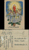 Ansichtskarte  Weihnachten Christmas Grusskarte Engel Mit Trompeten 1950 - Autres & Non Classés