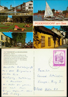 Podersdorf Mehrbild-AK U.a. Hauptstraße, Pfarrkirche, Liegewiese Am Strand 1984 - Andere & Zonder Classificatie