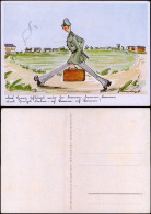 Künstlerkarte - Militär Soldat Läuft Mit Großen Schritten 1940 - Ohne Zuordnung