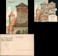 Nürnberg Fünfeckiger Turm, Klappkarte - Innenansichten Mechanische 1912 - Nuernberg