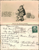 Tegernsee Bräustüberl Lustiger Grusskarte Mit Mann U. Hund "Hundeviech" 1940 - Tegernsee