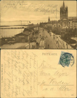 Ansichtskarte Köln Straßen Partie Am Rhein Mit Bollwerk 1908 - Koeln