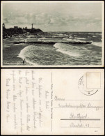 Postcard Horst-Seebad Niechorze Bewegte See, Leuchtturm Pommern 1934 - Pommern