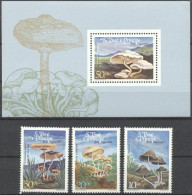 S. Tomè 1984, Mushrooms, 3val +Block - Sao Tome And Principe