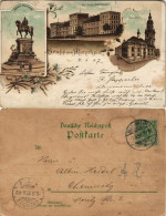 Ansichtskarte Litho AK Mannheim Schloss, Kaiser Denkmal, Schloß 1897 - Mannheim