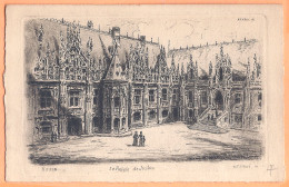 CPA Lithographie 76 - ROUEN - Eau-forte De Massé - Le Palais De Justice - Dos Vierge - Rouen