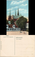 Postcard Roskilde Domkirke/Kinder, Platz - Kirche 1912 - Danemark