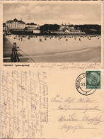 Ansichtskarte Heringsdorf Usedom Badestrand, Pavillon - Hotels 1937 - Sonstige & Ohne Zuordnung
