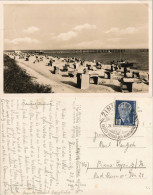 Ansichtskarte Zinnowitz Strandleben, Strandkörbe 1951 - Zinnowitz