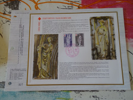 Tirage Limité Classeur Timbre Premier Jour  C.E.F Sculptures De L'église De Brou (ain) 1976 - Documents De La Poste