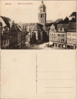 Ansichtskarte Meißen Marktplatz, Frauenkirche Und Geschäfte 1917 - Meissen